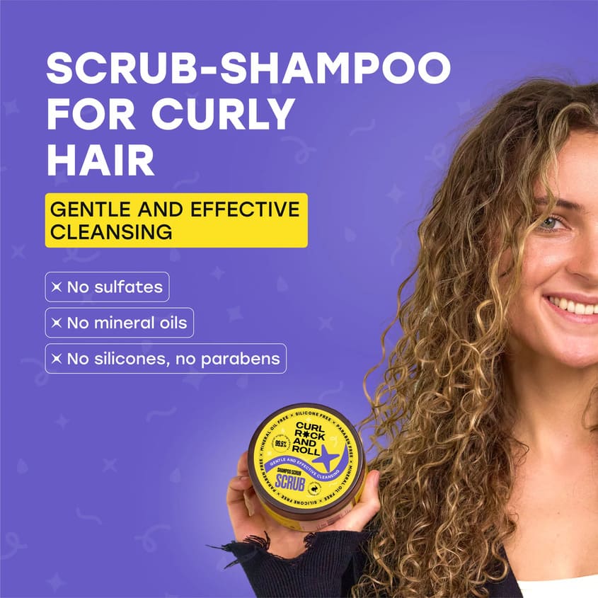 CURL ROCK AND ROLL Scrub shampoo scrub gentle and effective cleansing, 270 ml – buy online