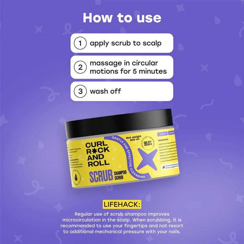CURL ROCK AND ROLL Scrub shampoo scrub gentle and effective cleansing, 270 ml – photo 5