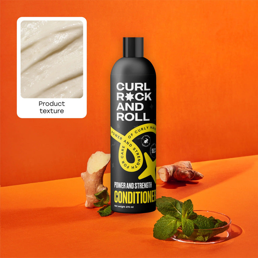 Conditioner for men power and strength for care of curly hair, 270 ml