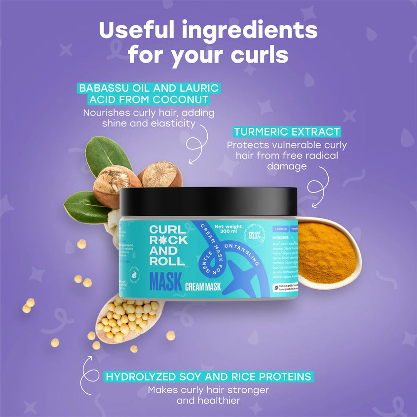 CURL ROCK AND ROLL Creamy mask for gentle untangling, 300 ml – photo 6