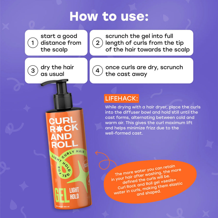 CURL ROCK AND ROLL Light hold gel for curly hair, 300 ml – photo 8