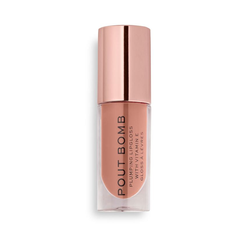 MAKEUP REVOLUTION POUT BOMB PLUMPING GLOSS COOKIE DEEP NUDE