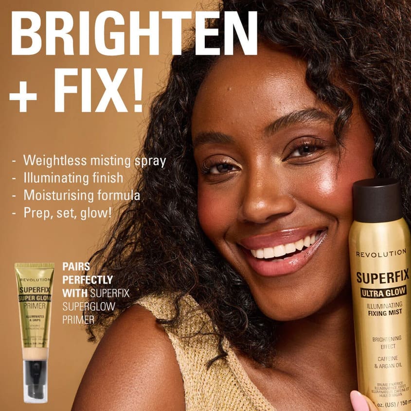 MAKEUP REVOLUTION SUPERFIX GLOW FIXING MIST 150 ML – buy online