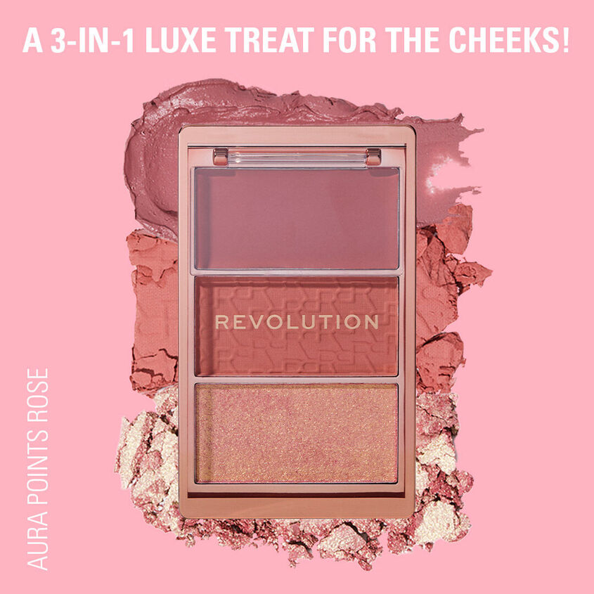 MAKEUP REVOLUTION BLUSH ICON PALETTE AURA POINTS ROSE 3 GR – free delivery