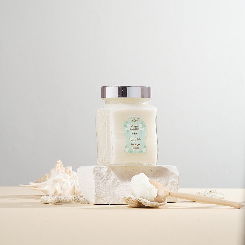 Shea Butter for Body and Hair Aloe Vera and Tiare Flowers Voyage Iles Shea Butter