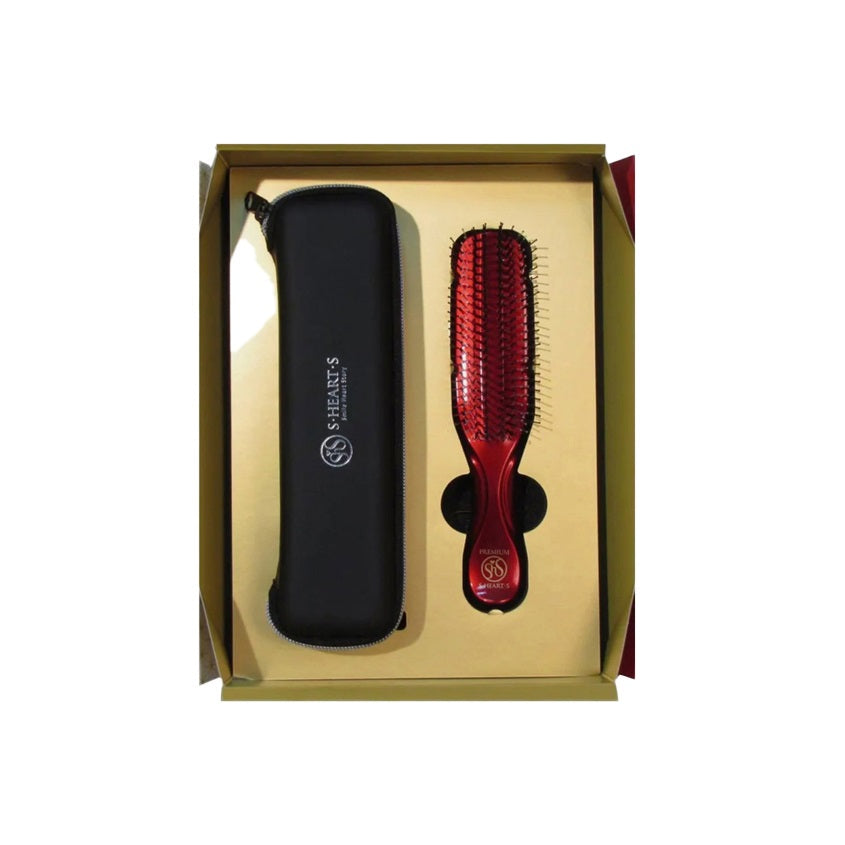 S-HEART-S Scalp Brush World Premium Long (Gift box) - Red Colour