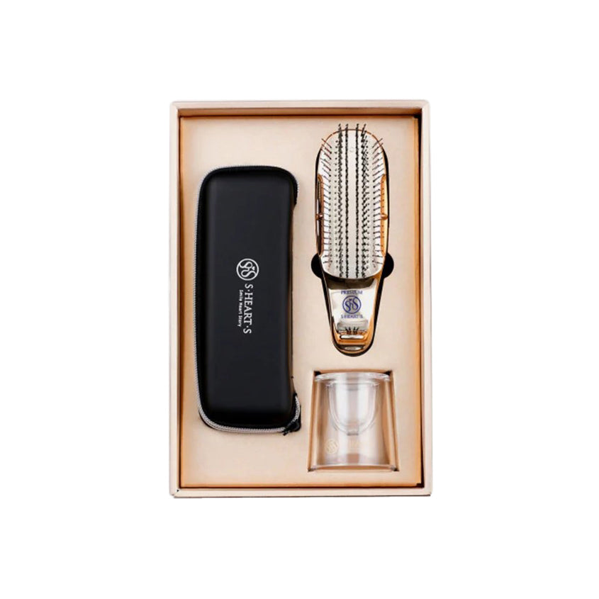 S-HEART-S Scalp Brush World Premium Short - Champagne/Gold/Gift box)
