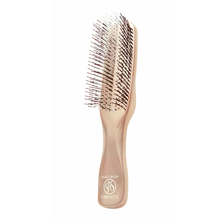 Scalp Brush World Model Long - Pink gold (New Clear Case and Stand)