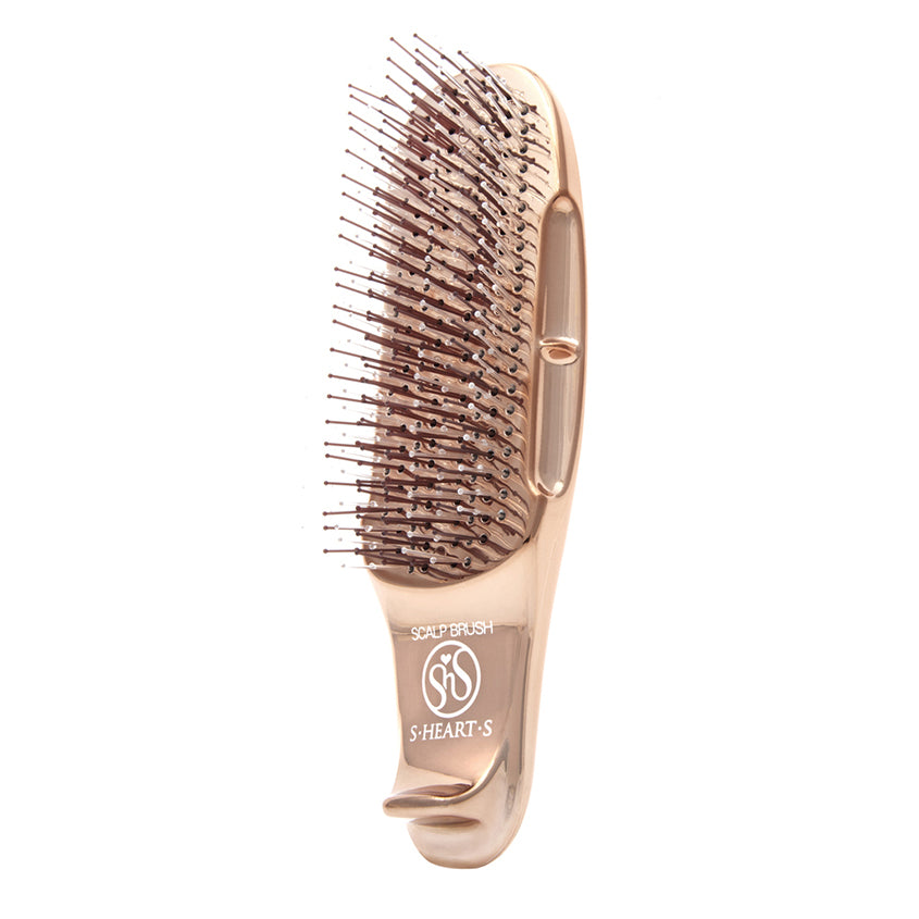 S-HEART-S Scalp Brush World Model Short - Pink gold (New Clear Case and Stand)