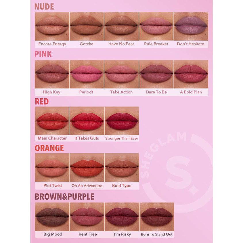 SHEGLAM DYNAMATTE BOOM LONG-LASTING MATTE LIPSTICK-RULE BREAKER – صورة 7