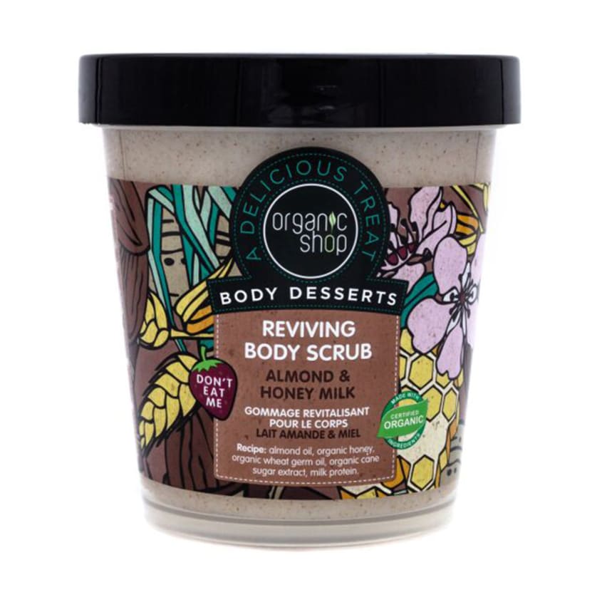 Organic Shop Body Desserts Almond & Honey Milk Reviving Body Scrub, 450 ml