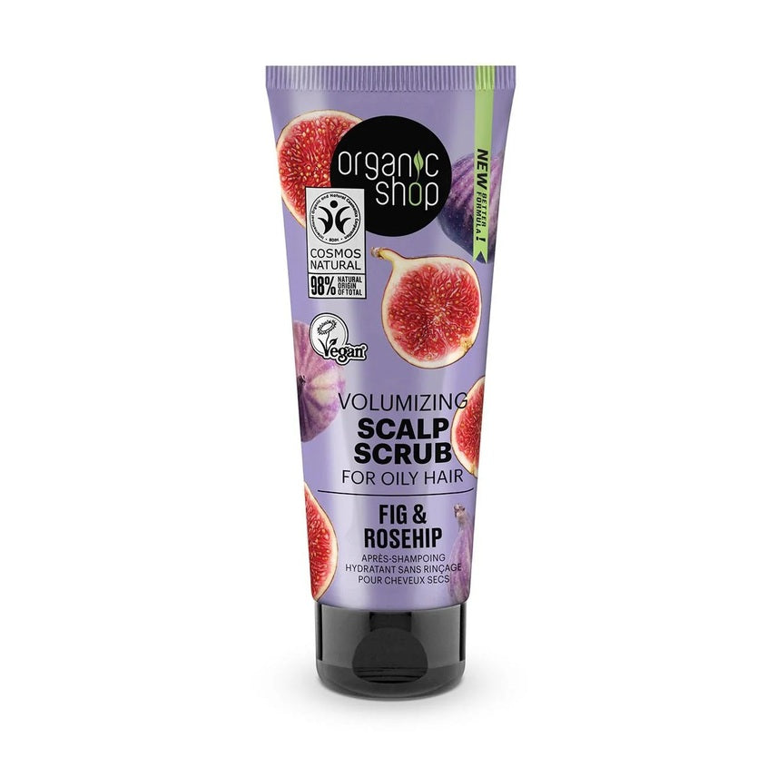 ORGANIC SHOP VOLUMIZING SCALP SCRUB FOR OILY HAIR FIG AND ROSEHIP, 75 ML
