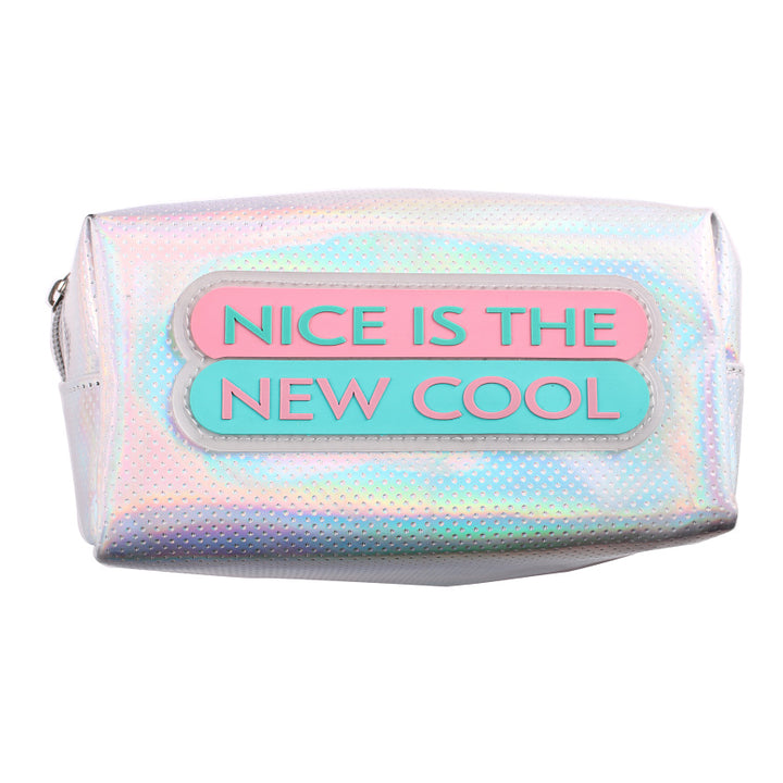 NEON SILVER BEAUTY BAG