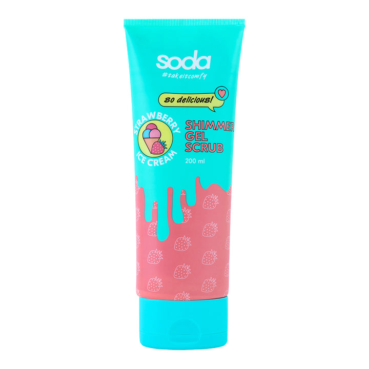Body care SHIMMER GEL SCRUB #takeitcomfy STRAWBERRY ICE CREAM, 200 ml