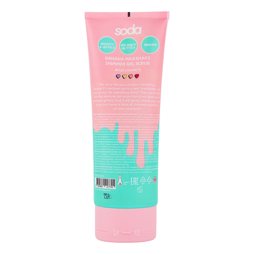 SODA SHIMMER GEL SCRUB #takeitcomfy BANANA MILKSHAKE, 200 ml – buy online
