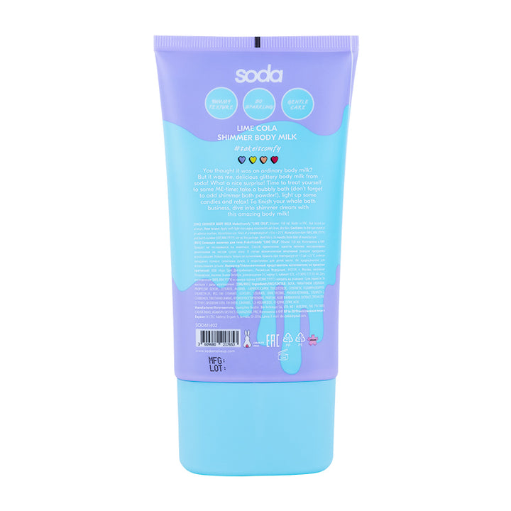 SHIMMER BODY MILK #takeitcomfy LIME COLA, 150 ml