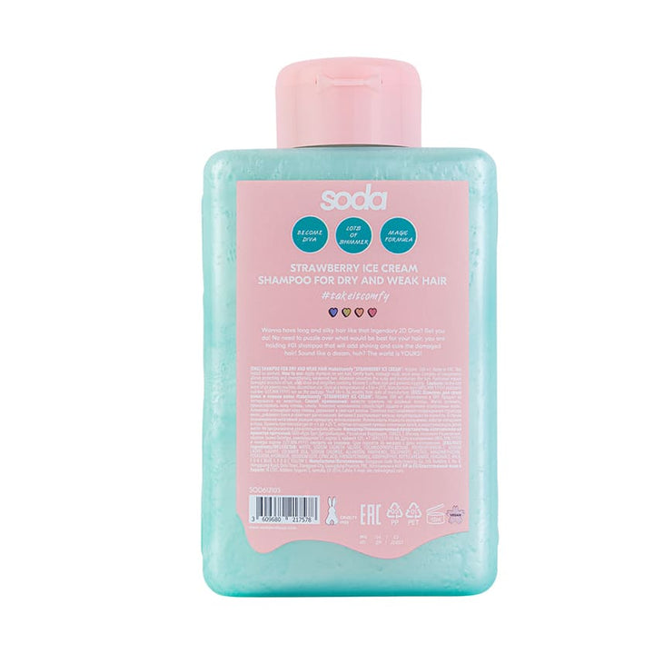 Shampoos SHAMPOO FOR DRY AND WEAK HAIR #takeitcomfy STRAWBERRY ICE CREAM, 300 ml