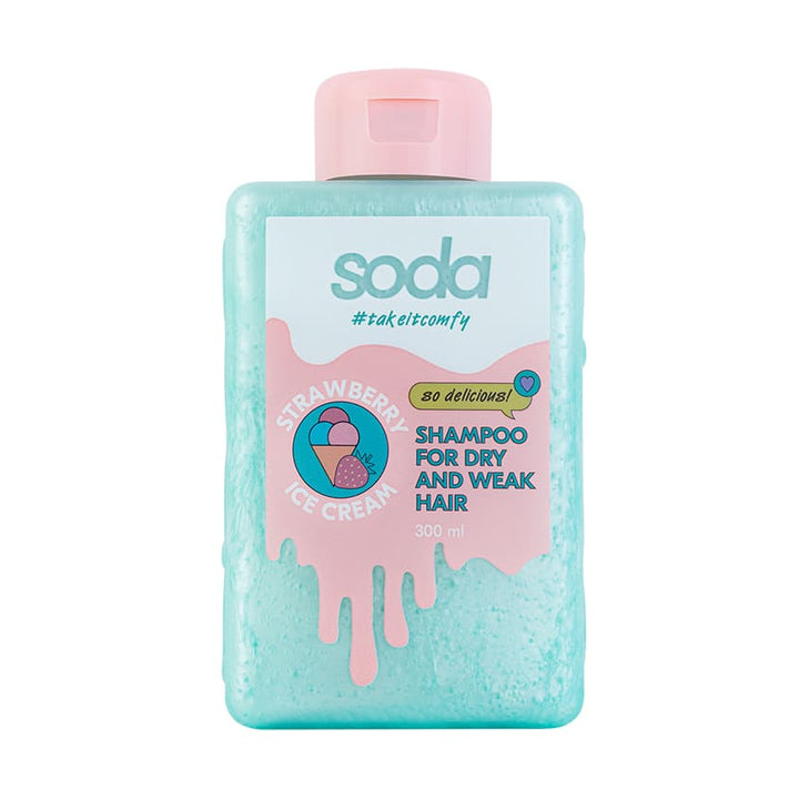 SHAMPOO FOR DRY AND WEAK HAIR #takeitcomfy STRAWBERRY ICE CREAM, 300 ml