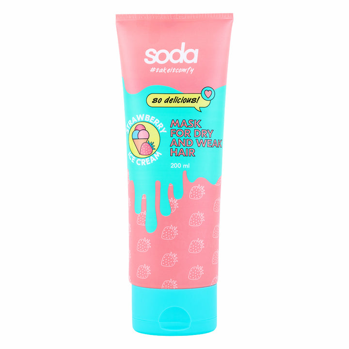 MASK FOR DRY AND WEAK HAIR #takeitcomfy STRAWBERRY ICE CREAM, 200 ml