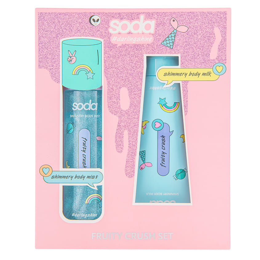 SODA FRUITY CRASH SET (SHIMMER BODY MIST + SHIMMER BODY MILK) #darlingshine – online store