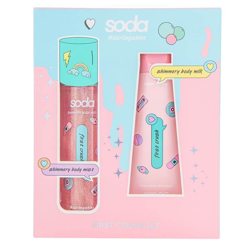 SODA FIRST CRASH SET (SHIMMER BODY MIST + SHIMMER BODY MILK) #darlingshine