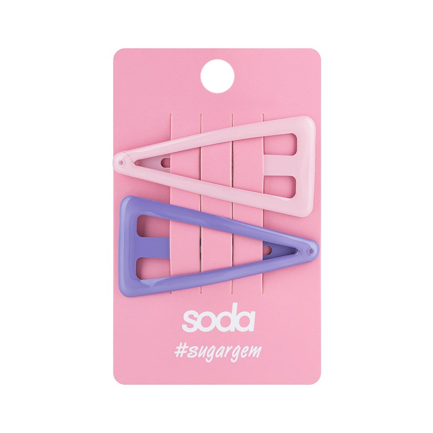 SODA TRIANGLE HAIR CLIPS PINK AND PURPLE 2 pcs #sugargem – buy online