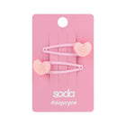 SODA HAIR CLIPS PINK HEARTS 2 PCS #sugargem – buy online