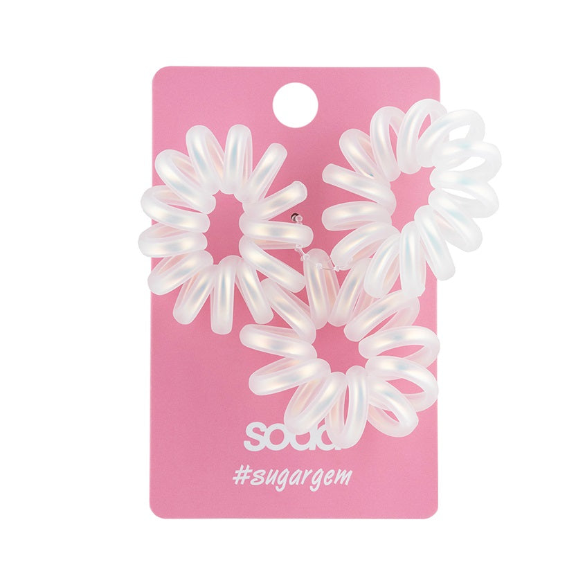 SODA SPIRAL HAIR TIES HOLO MATT 3 pcs #sugargem – buy online