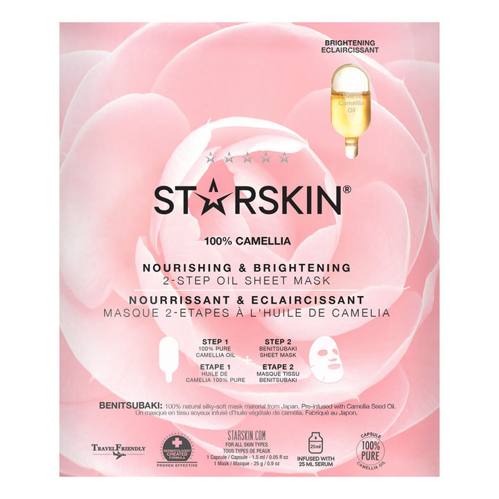 Facial skincare products 100% CAMELLIA NOURISHING & BRIGHTENING 2-STEP OIL SHEET MASK 26,5G