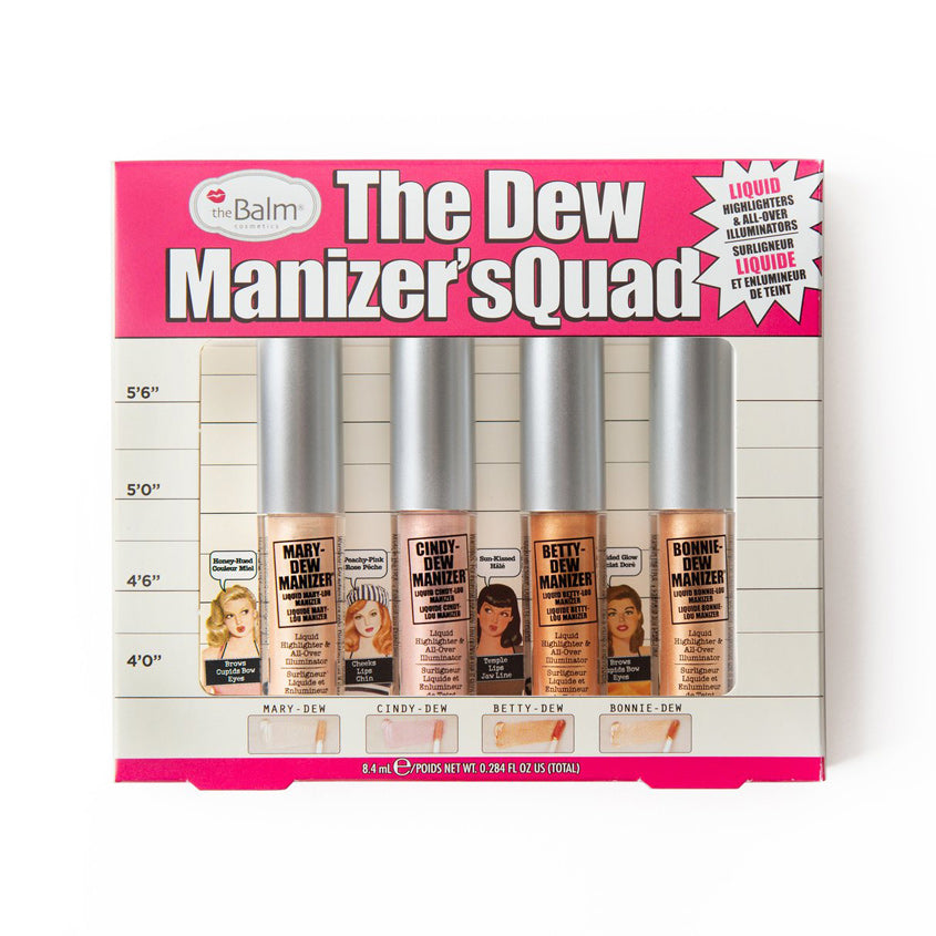 THEBALM SET OF 4 MINI LIQUID LUMINIZERS `THE DEW MANIZER`SQUAD` 8,4 ML – buy online