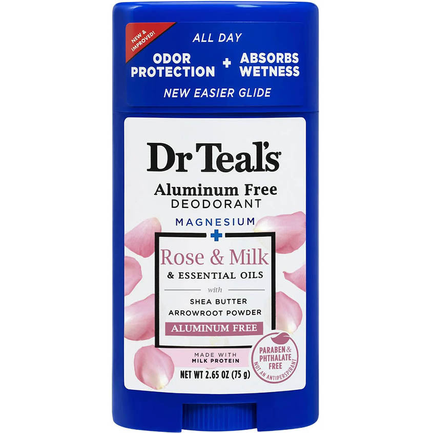 DR TEAL'S ROSE & MILK DEO 48H-ALUM FREE DEO STICK 75 GM
