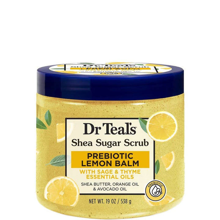 DR TEAL'S PREBIOTIC LEMON BALM SAGE SUGAR SCRB