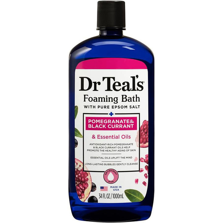 DR TEAL'S EPSOM SALT POMEGRANATE AND BLACK CURRANT FOAMING BATH - 1000ML