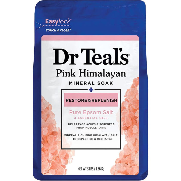 DR TEAL'S PINK HIMALAYAN MINERAL SOAK - 3LB / 1.36KG