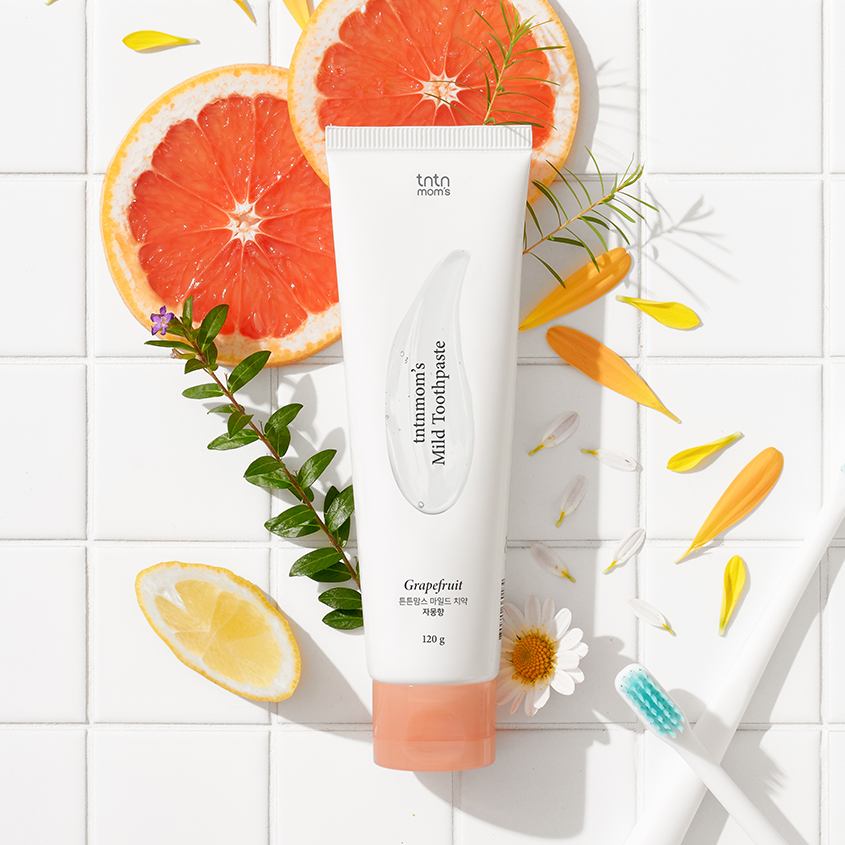 TNTNMOM'S Natural Toothpaste For Pregnant Grapefruit 120g – صورة 5