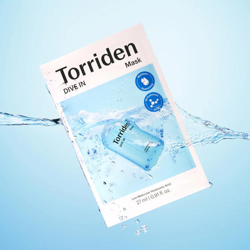 TORRIDEN DIVE-IN LOW MOLECULAR HYALURONIC ACID MASK PACK, 27 ML * 10 PCS