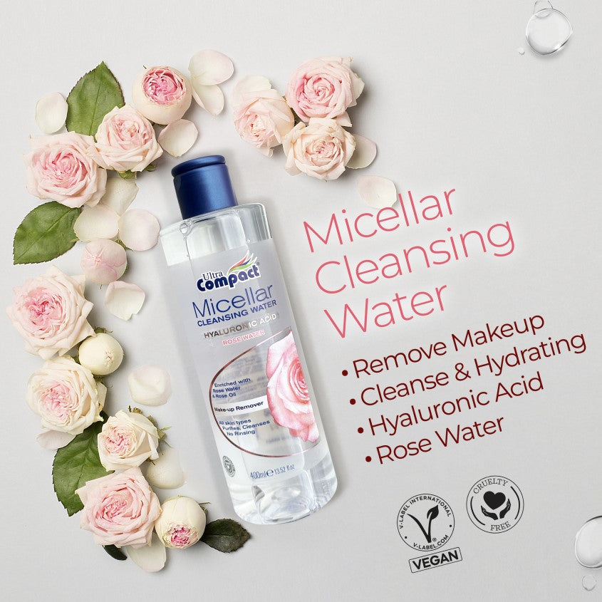 ULTRA COMPACT MICELLAR MAKE-UP CLEANSING WATER WITH ROSE WATER 400 ML – متجر إلكتروني
