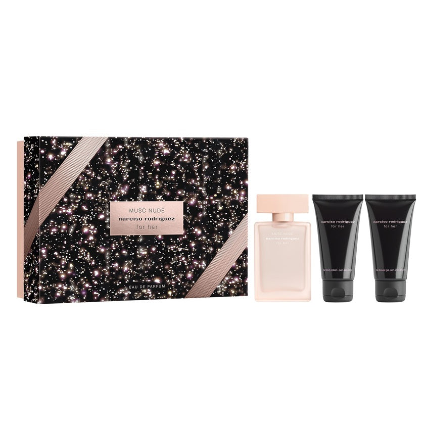 NARCISO RODRIGUEZ SET (FOR HER NUDE MUSC 50ML + BODY LOTION 50ML + SHOWER GEL 50ML)