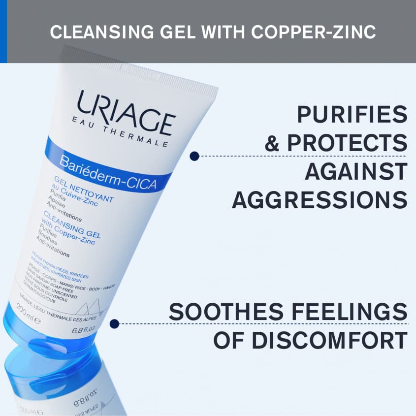 URIAGE Bariederm Cica-Cleansing Gel With Cu-Zn