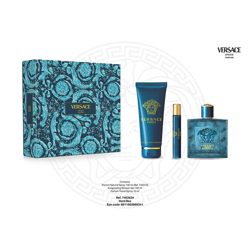 VERSACE EROS POUR HOMME SET (PARFUM 100ml + BSG 150ml + PARFUM 10ml)