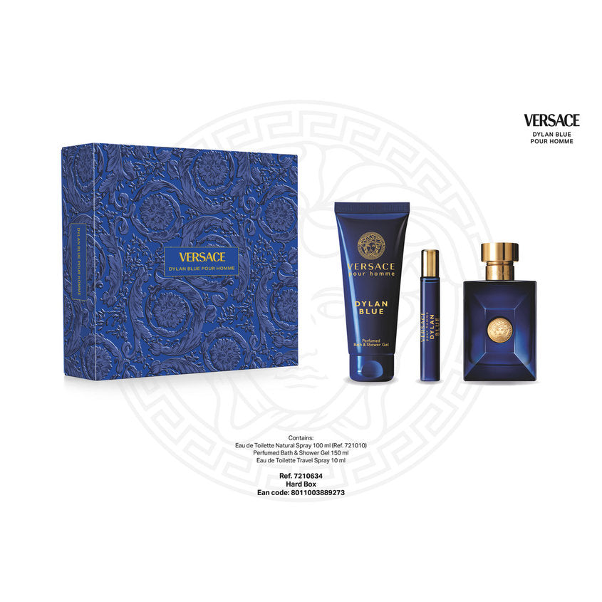 VERSACE DYLAN BLUE POUR HOMME SET (EDT 100 ML + EDT 10 ML+ SHOWER GEL 150 ML)