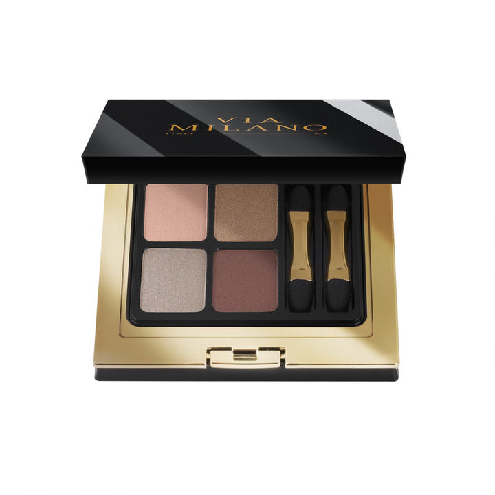 VIA MILANO EYESHADOW PALETTE 4 COLOURS vit.E B04 GREEN TEA 4g