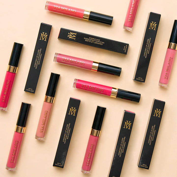 VIA MILANO COMFORT LIP GLOSS VOLUMIZING & MOISTURIZING vit.E 302 PINK GLOW 4,5 ml