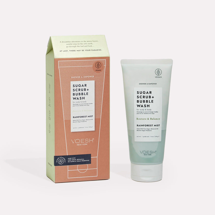 VOESH Sugar Scrub + Buble Wash Rainforest Mist