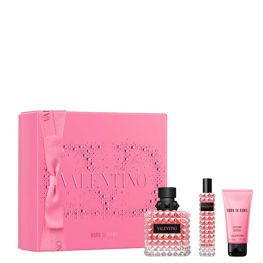 VALENTINO DONNA BORN IN ROMA SET' HOL23 (EDP 100ML + BL 50ML + EDP 15ML) – توصيل مجاني