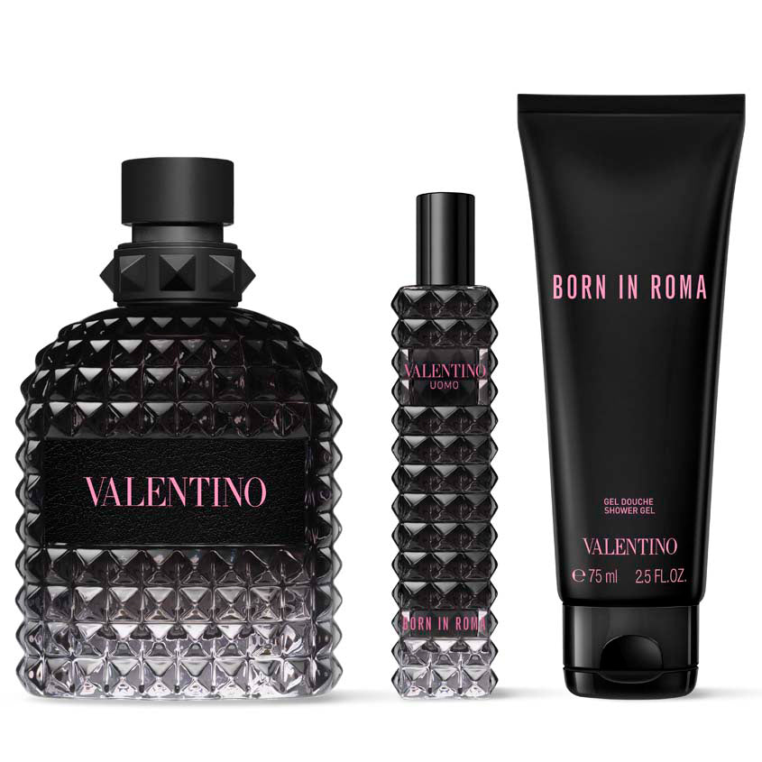VALENTINO BORN IN ROMA UOMO SET' S1 24 (EDT 100ML + SG 75ML + EDT 15ML) – buy online