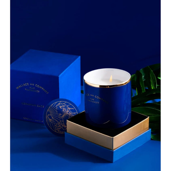 Geranium Sage Porcelain Candle