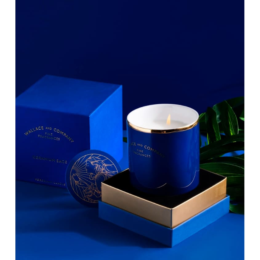 Geranium Sage Porcelain Candle