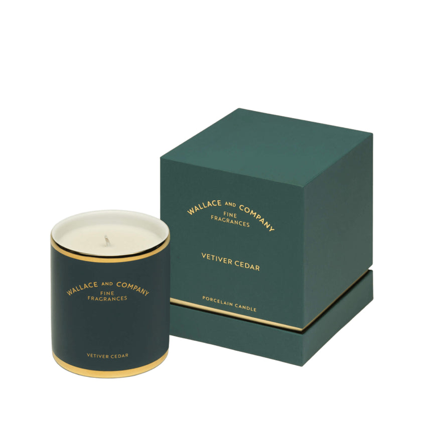 Vetiver Cedar Porcelain Candle