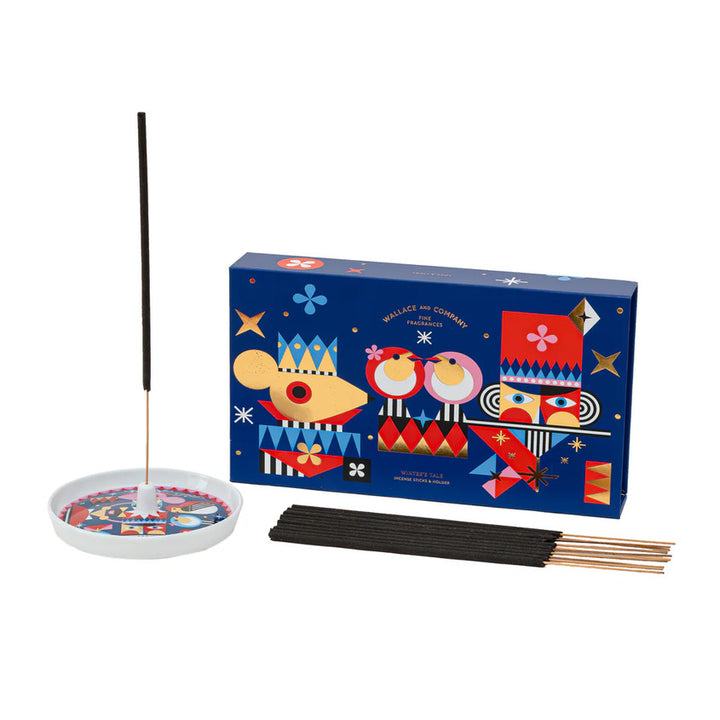 WALLACE AND COMPANY Winters Tale Incense Dish Set